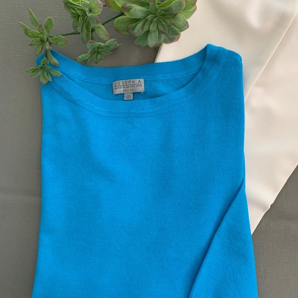 Joseph A sky blue long sleeve lightweight sweater.  Size PM.  EUC. - Picture 1 of 5